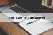 白板广东麻将（广东白板麻将规则）