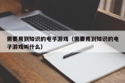 需要用到知识的电子游戏（需要用到知识的电子游戏叫什么）