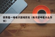 世界是一场电子游戏作文（电子游戏是什么作文）